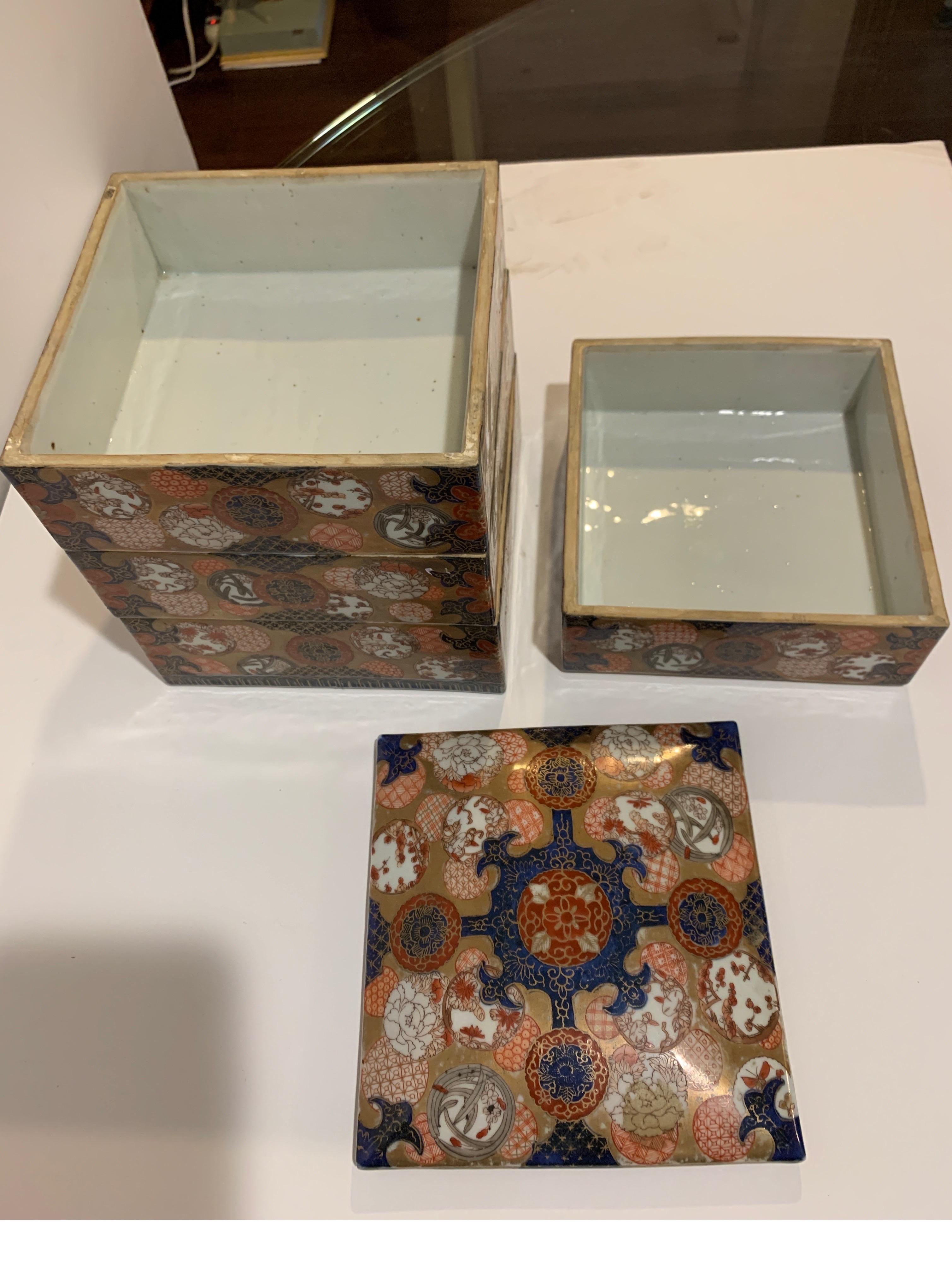Antique Imari Porcelain Stack Box 3