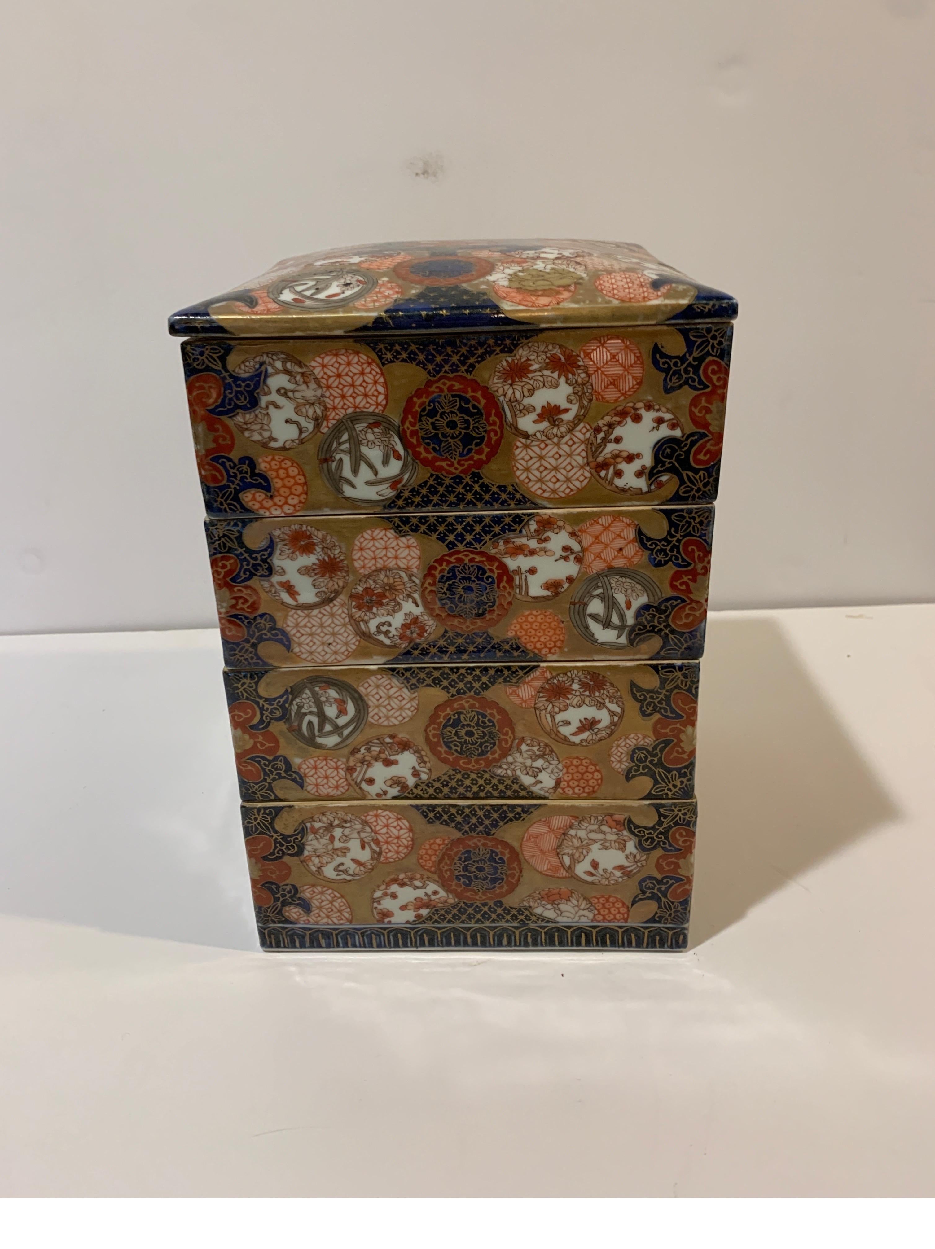Antique Imari Porcelain Stack Box 4