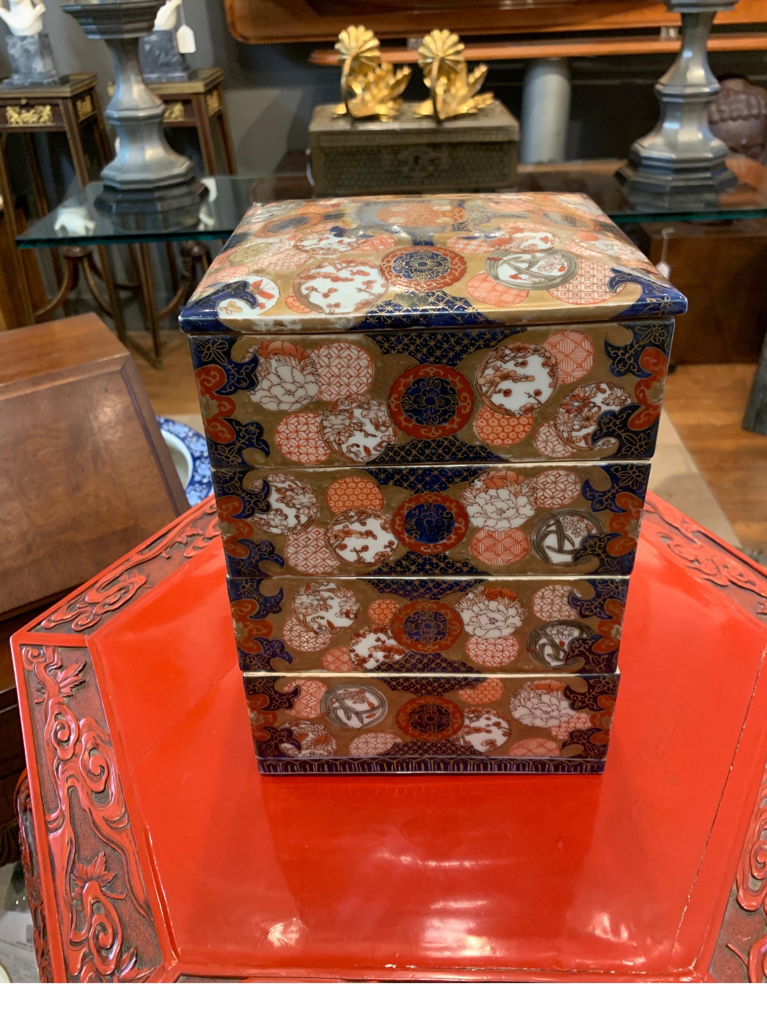 Antique Imari Porcelain Stack Box 5