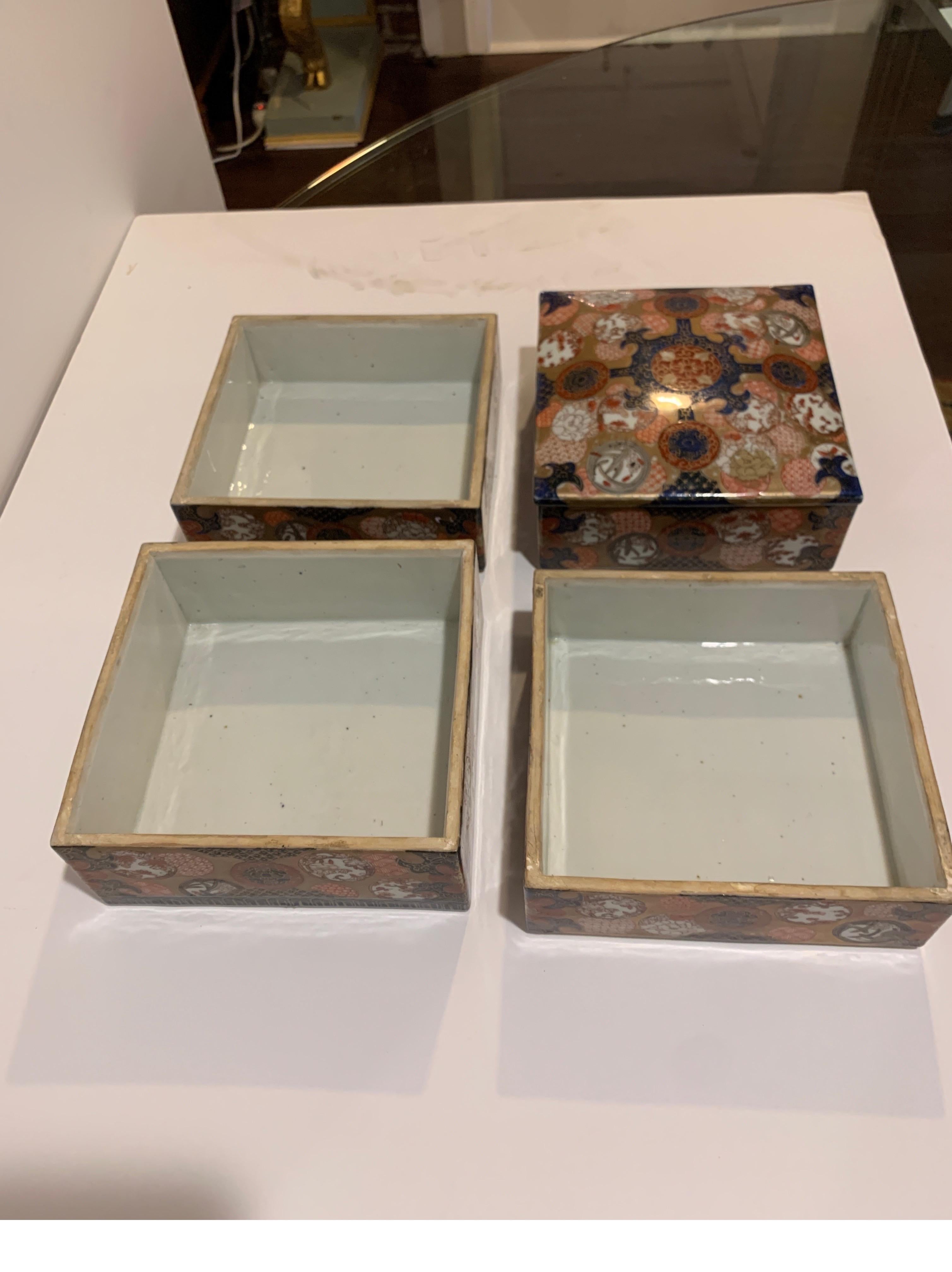 Antique Imari Porcelain Stack Box 1