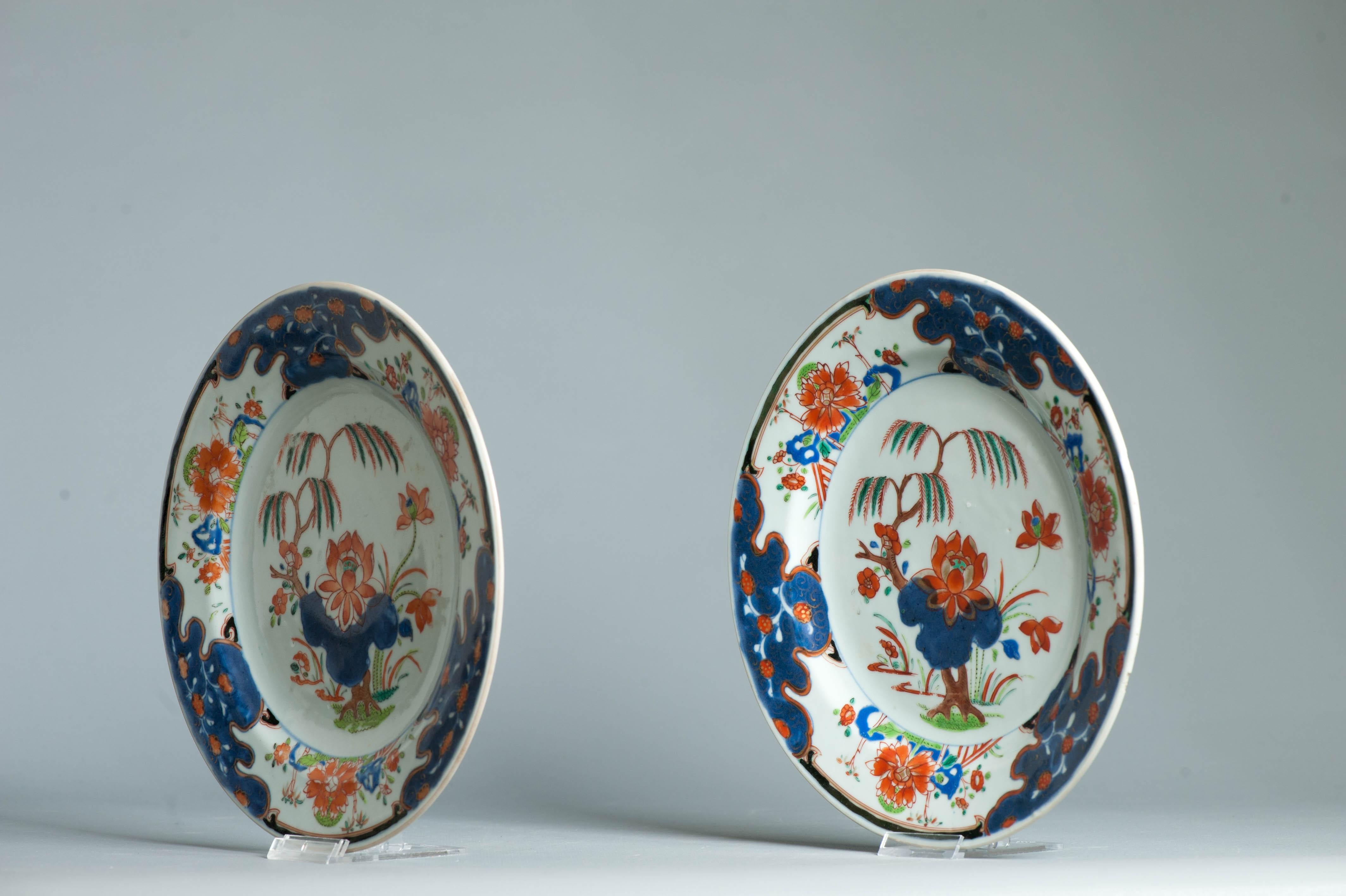 Ancienne assiette chinoise Imari Verte 18ème assiette Porcelaine Chinoise Dynastie Qing Excellent état - En vente à Amsterdam, Noord Holland