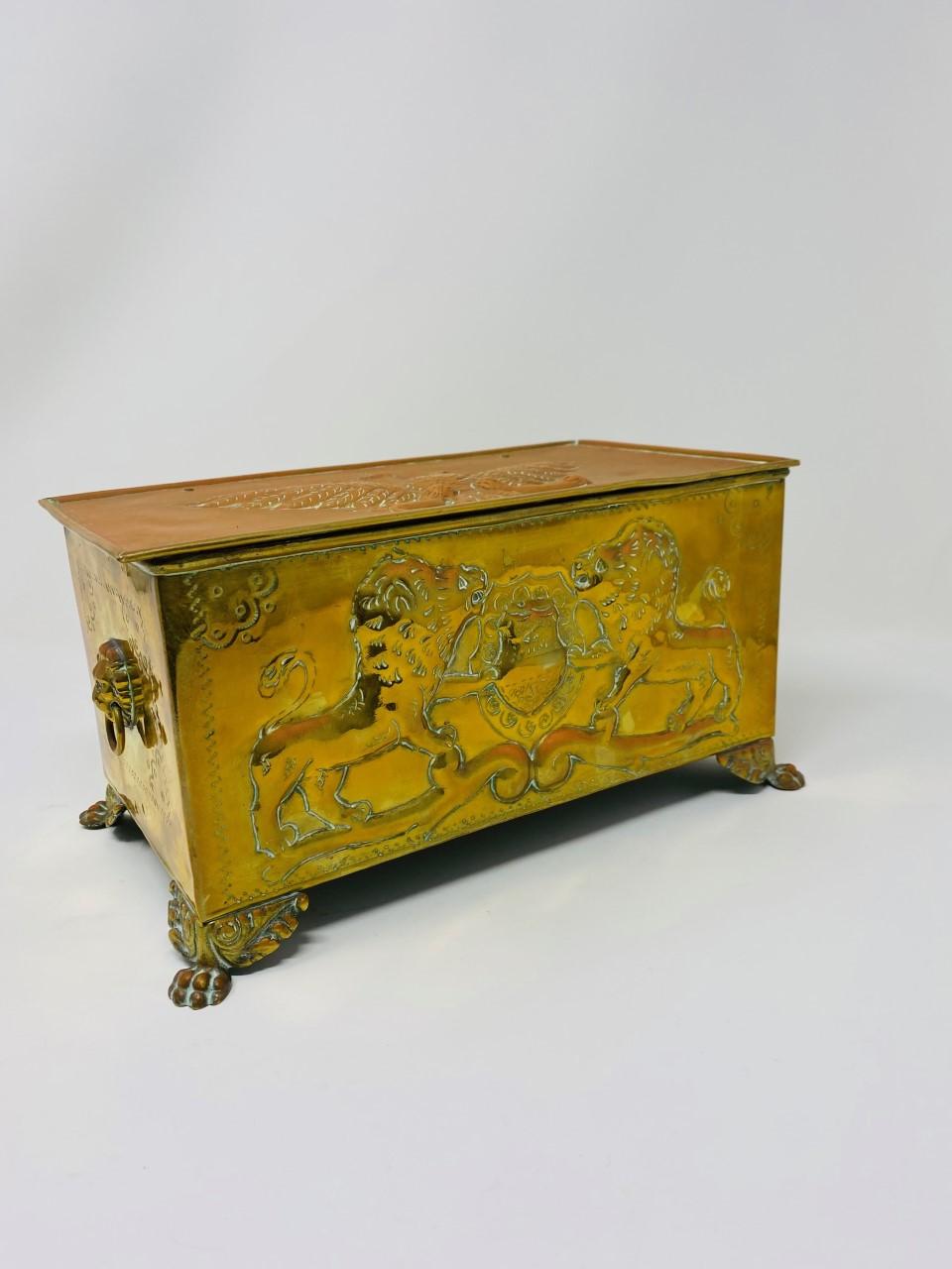 Empire Antique Imperial Anglo-Russian Brass Cigar Humidor Box 'Late 1800’s'