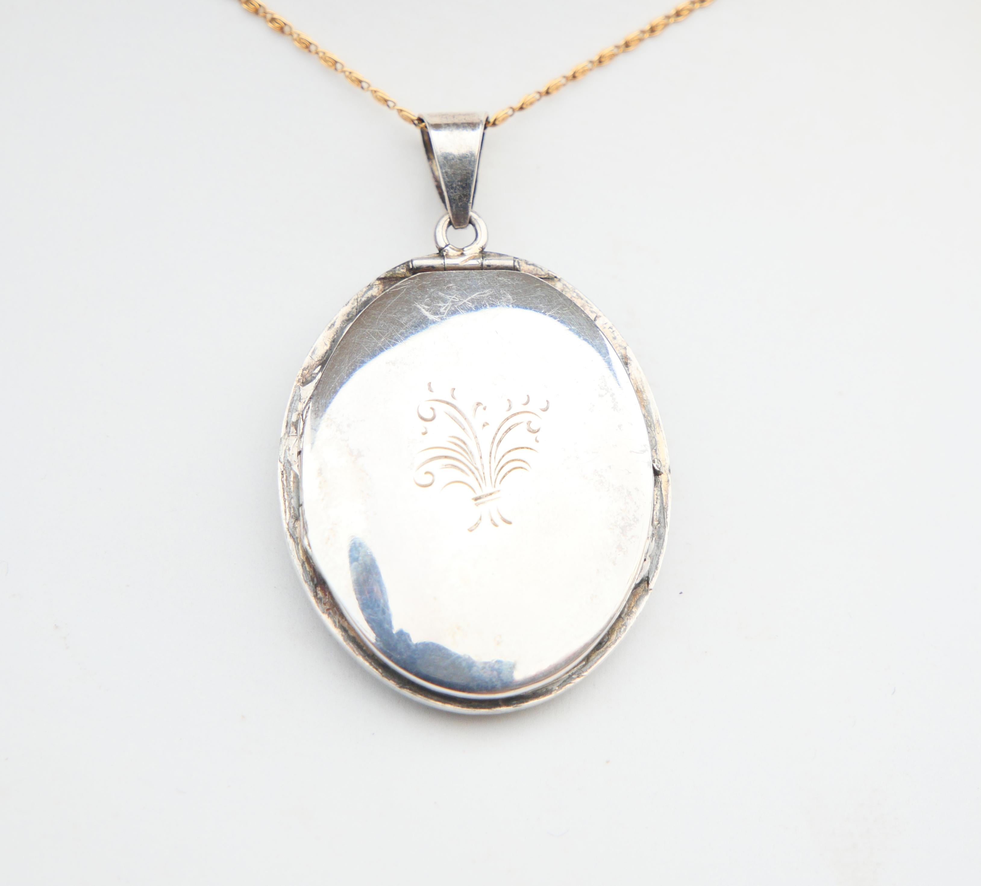 Round Cut Antique Imperial Austrian Pendant Locket Black Enamel Pearls solid Silver /15 gr For Sale