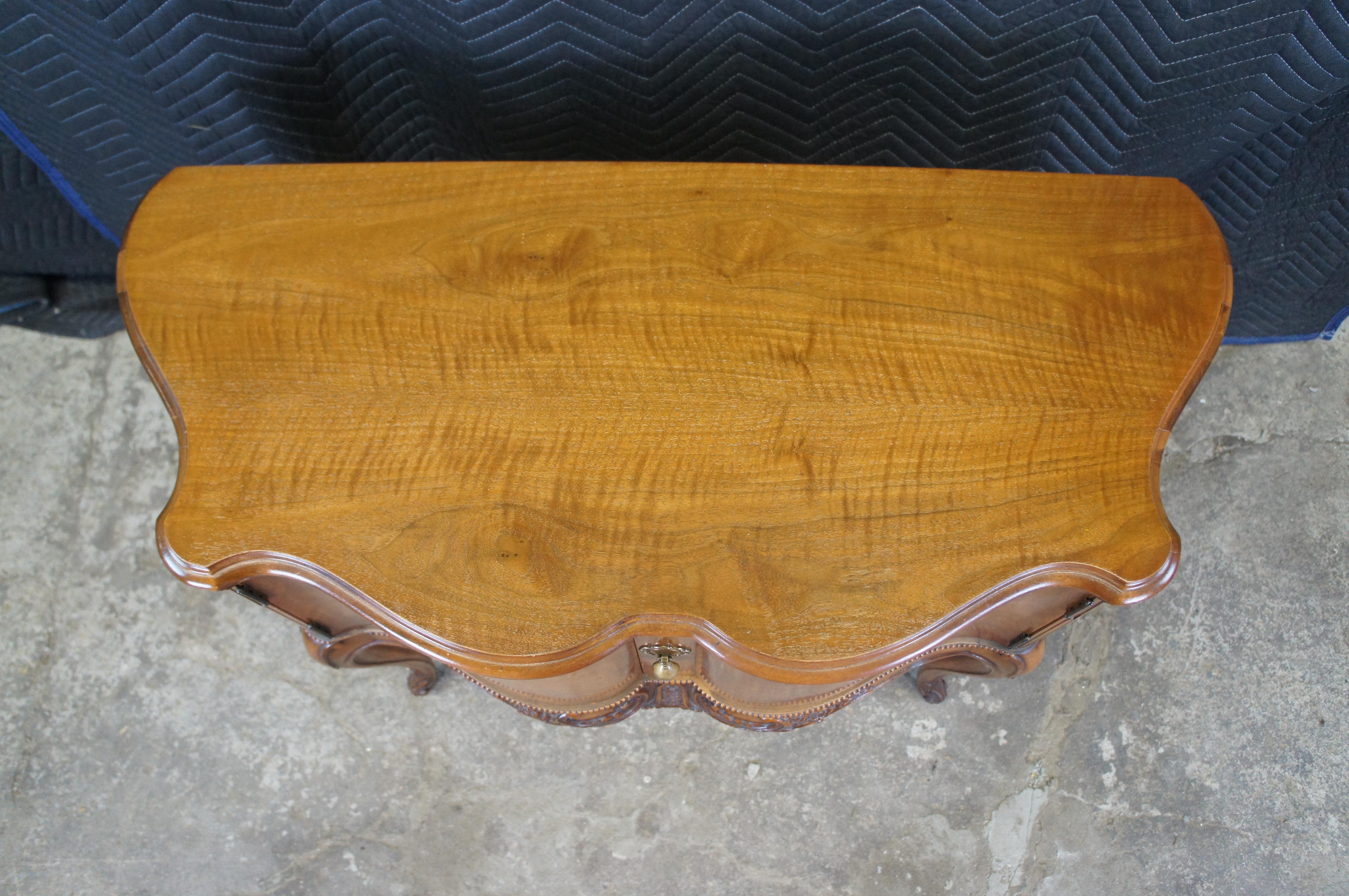 Antique Imperial Cabinet Walnut French Provincial Louis XV Console Table Server 1