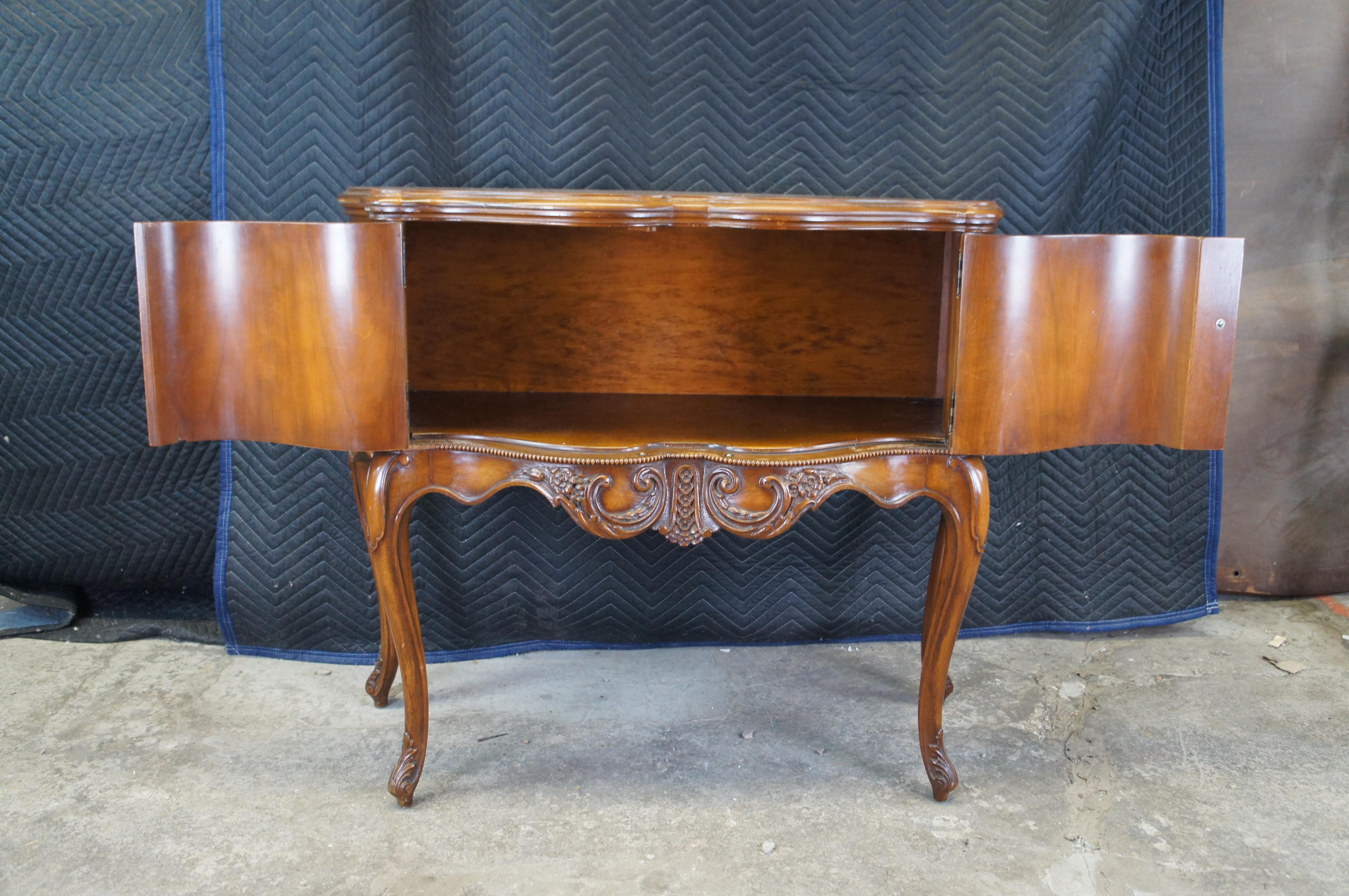Antique Imperial Cabinet Walnut French Provincial Louis XV Console Table Server 3