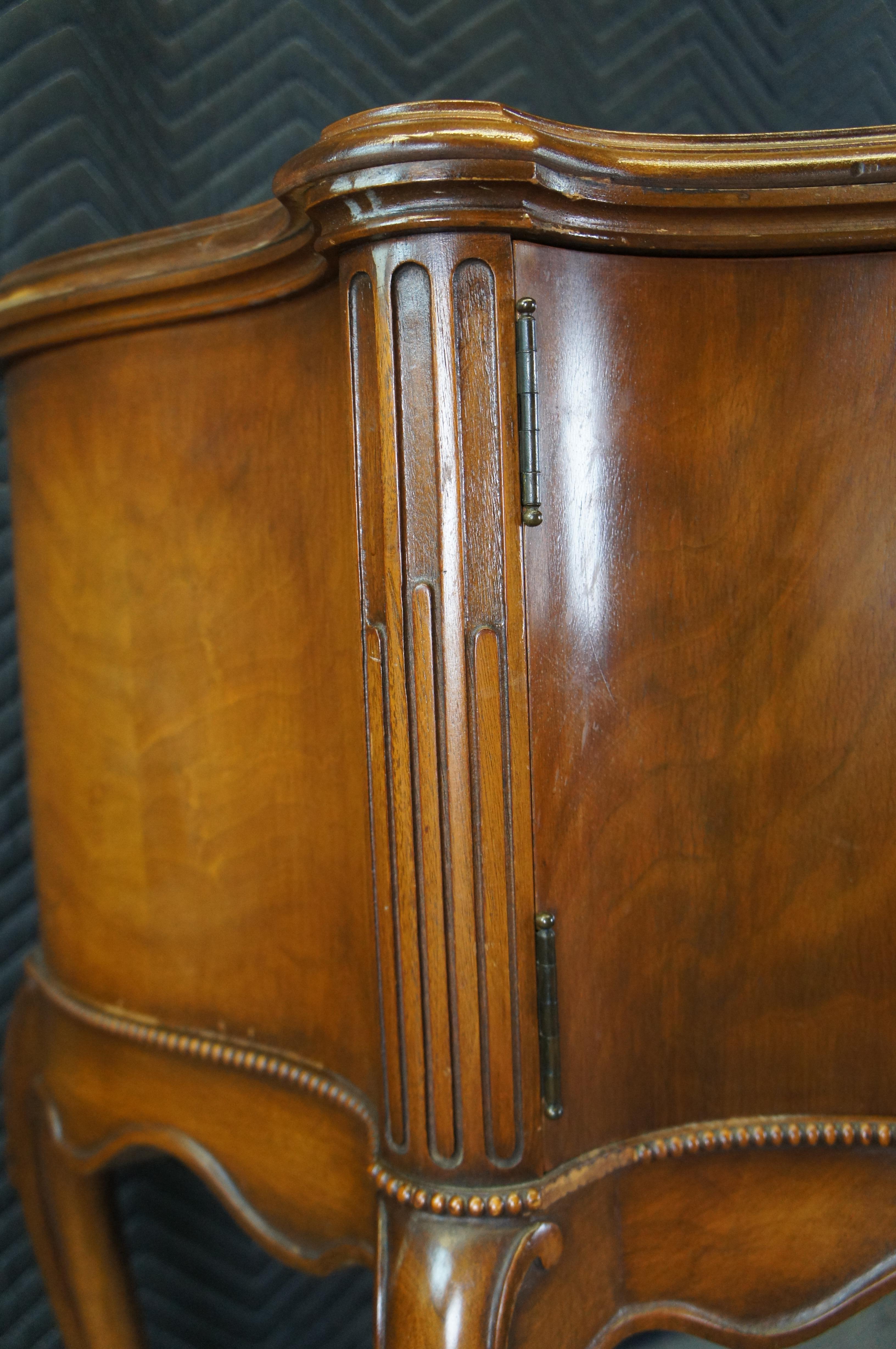 Antique Imperial Cabinet Walnut French Provincial Louis XV Console Table Server 5