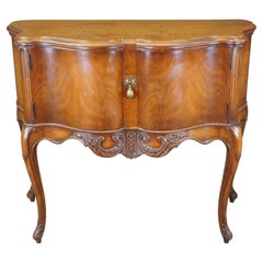 Antique Imperial Cabinet Walnut French Provincial Louis XV Console Table Server