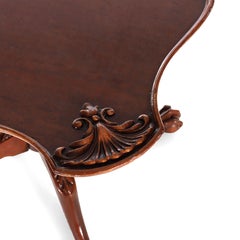 Antique Imperial Chippendale Carved Mahogany Side Table With Claw & Ball Feet