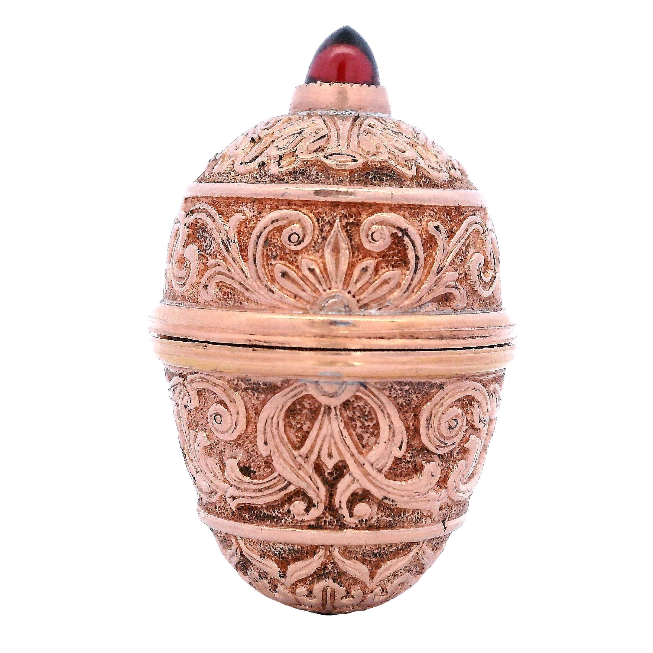 Antique Imperial Faberge Rose Gold Perfume Bottle.