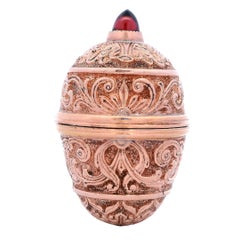 Antique Imperial Faberge Rose Gold Perfume Bottle.