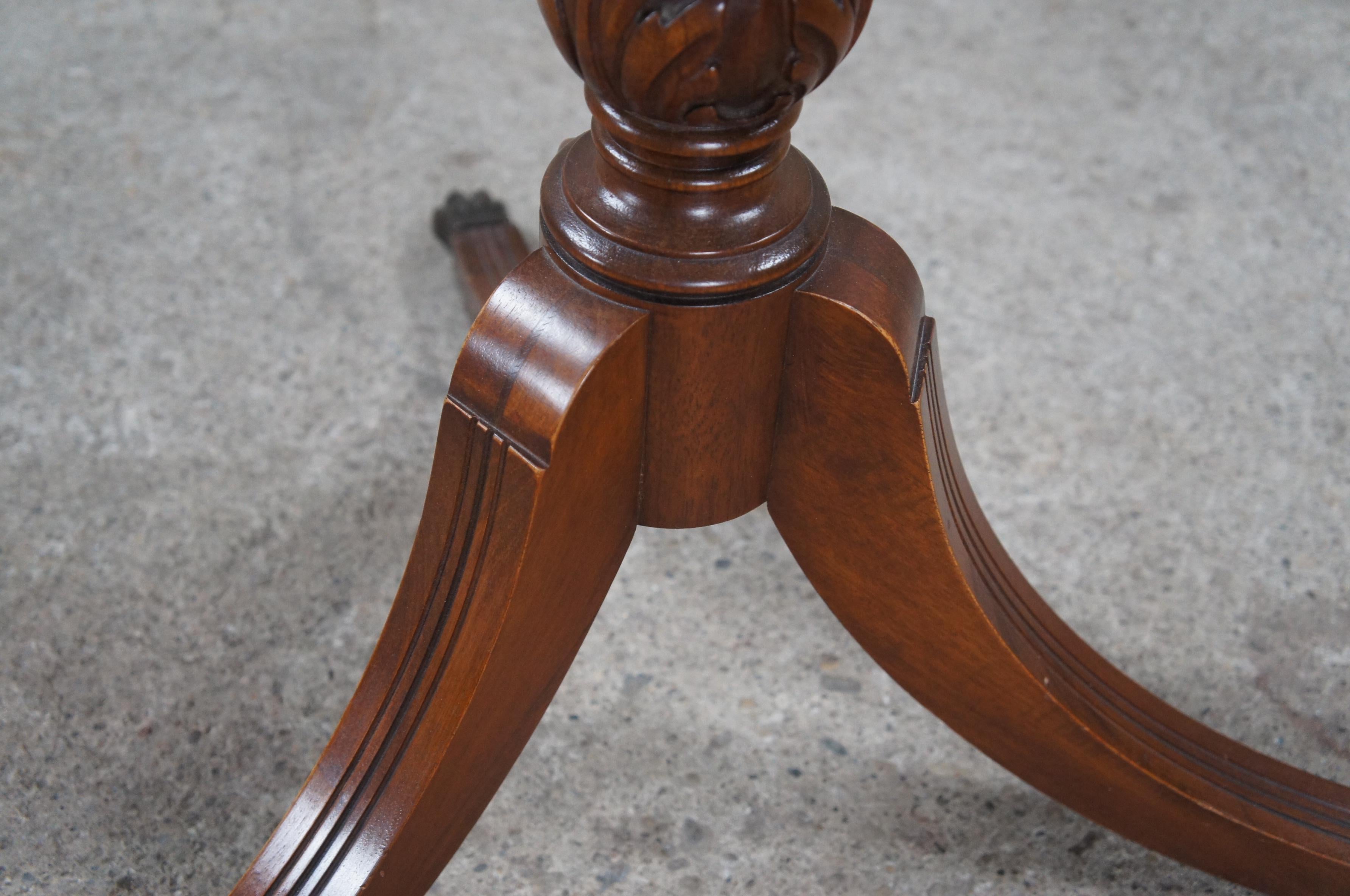 Antique Imperial Furniture Duncan Phyfe Mahogany Pie Crust Pedestal Table Stand 4