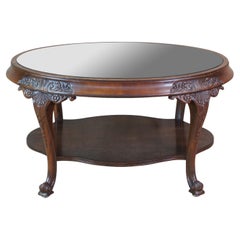 Used Imperial Furniture Mahogany Glass Two Tier Oval Coffee Side Table