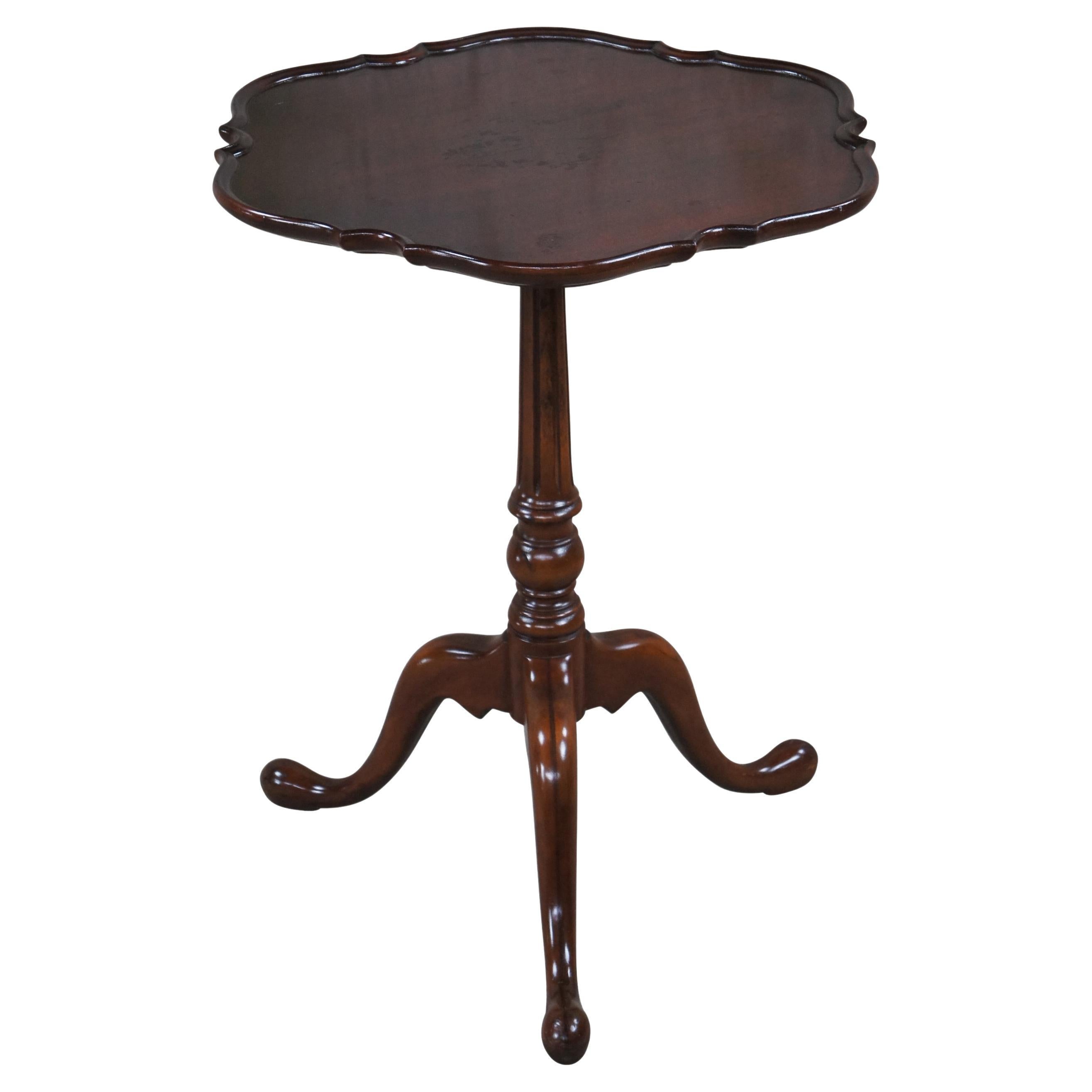 Antique Imperial Furniture Queen Anne Mahogany Pie Crust Pedestal Table Stand For Sale