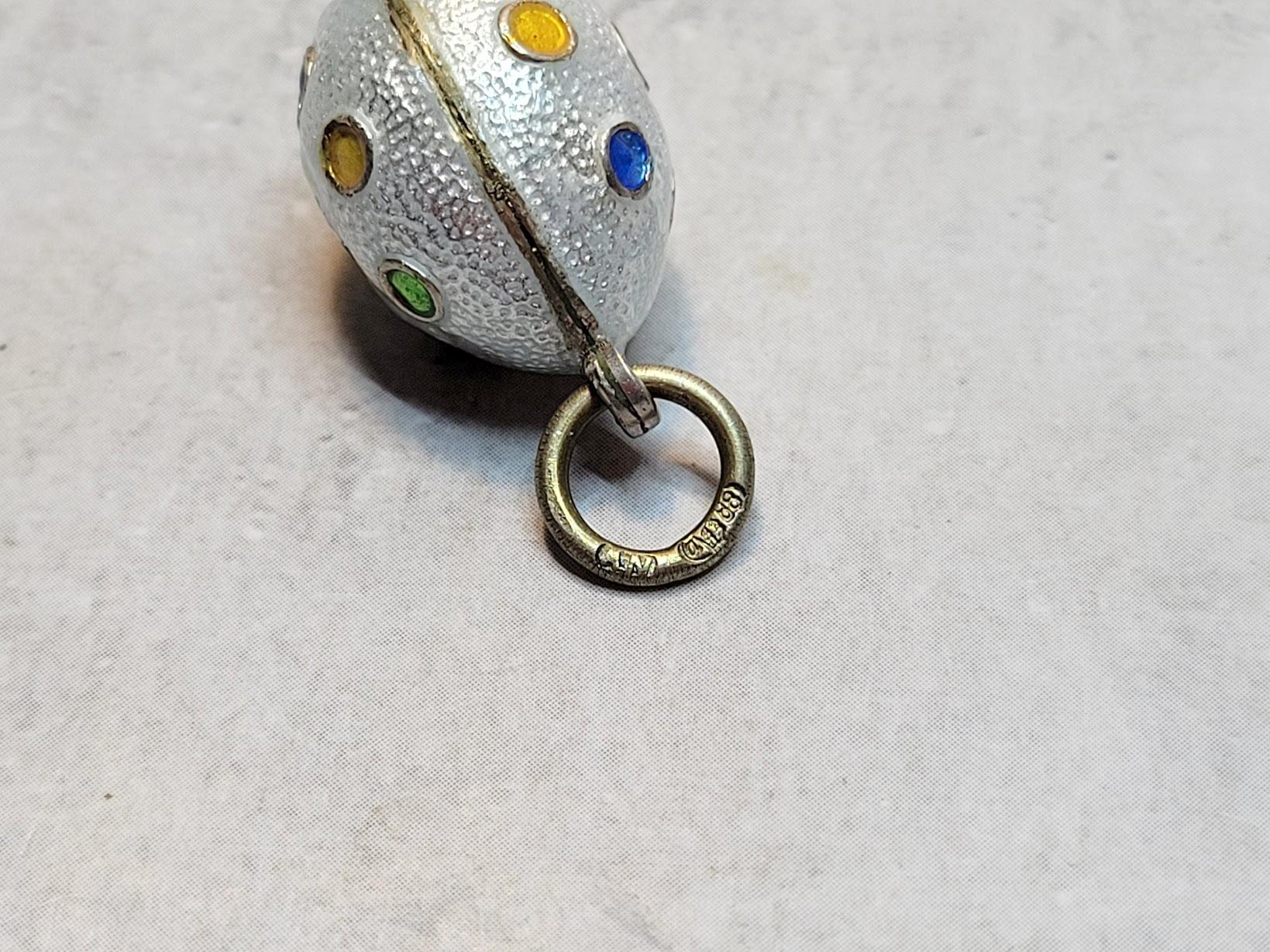 Antique Imperial Guilloche Egg Pendant, Workmaster Anders Johan Nevalainen 5