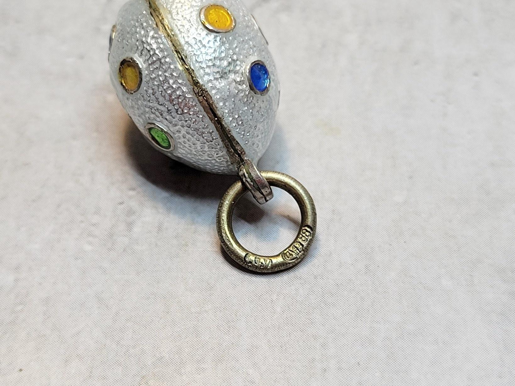 Antique Imperial Guilloche Egg Pendant, Workmaster Anders Johan Nevalainen 6