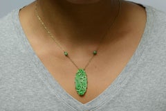 Antique Imperial Jade Pendant Necklace Art Deco Natural Type A Jadeite Chinese