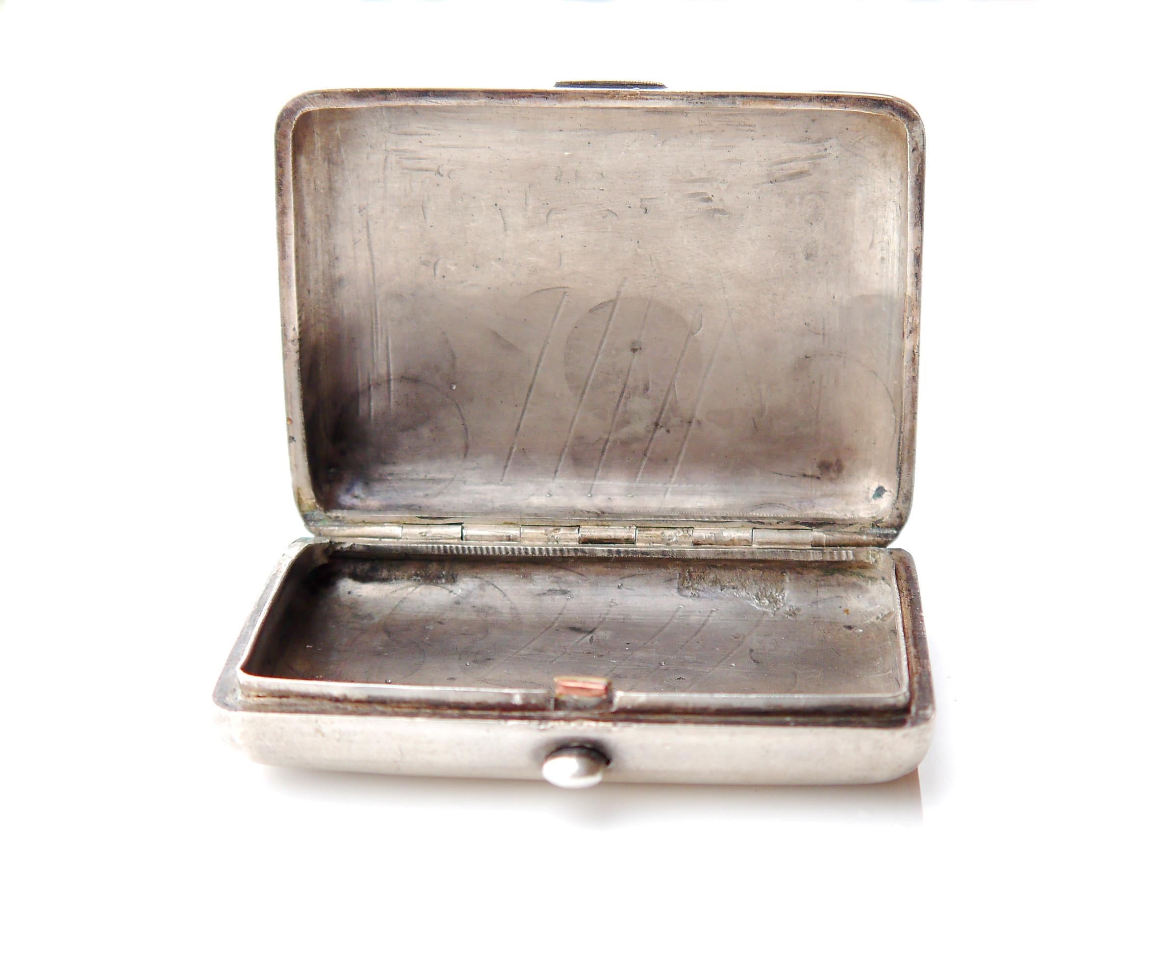 Antique Imperial Russian Art Nouveau Box 84 Silver / 78 gr For Sale 3