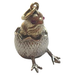 Antique Imperial Russian Chick Pendant, Workmaster Hjalmar Armfeltd