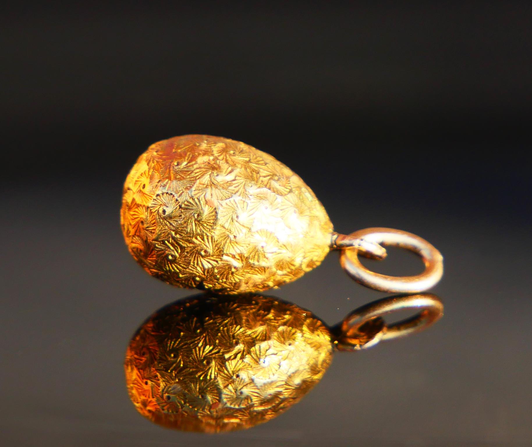 Antikes kaiserliches russisches Eierblaues Glas, massives 56 Gold / 14K Gelbgold / 0,8 gr 5