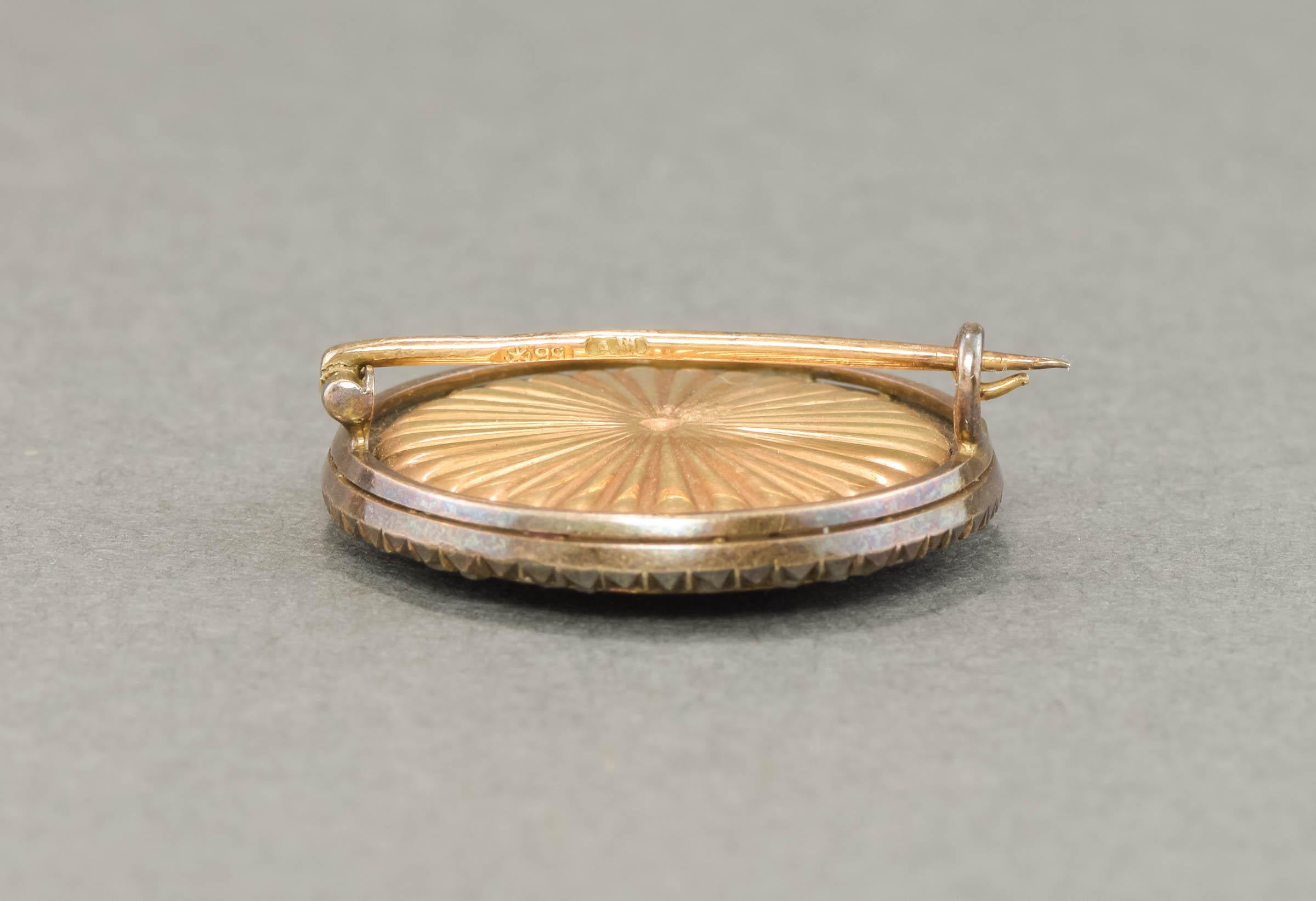 De las mujeres Antiguo broche imperial ruso de diamantes esmaltados con forma de querubín, ángel o putti