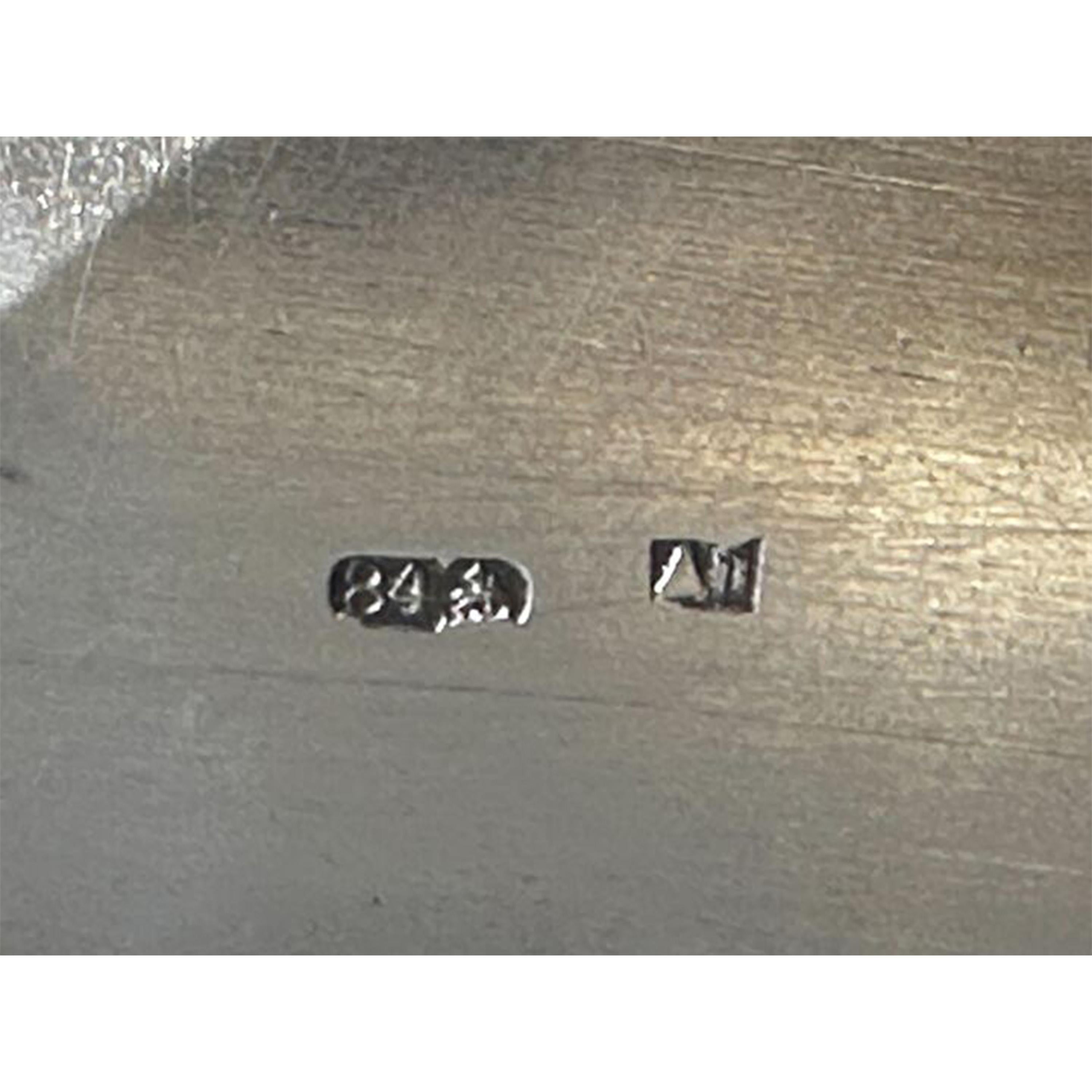 Antico astuccio per tabacco Imperiale Russo inciso 84 Argento Niello Mosca 1886 in vendita 7