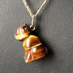 Antique Russian Pendant of a Dog with Diamond Eye's