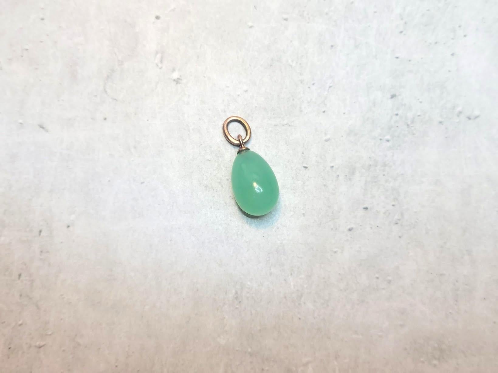 A Fabergé workmaster Anders Johan Nevalainen gold pendant, is made in the shape of a chrysoprase egg , was made in St. Petersburg, Russian Empire, in the late 19th century/early 20th century.
Anders Juhaninpoika Nevalainen is one of the most famous