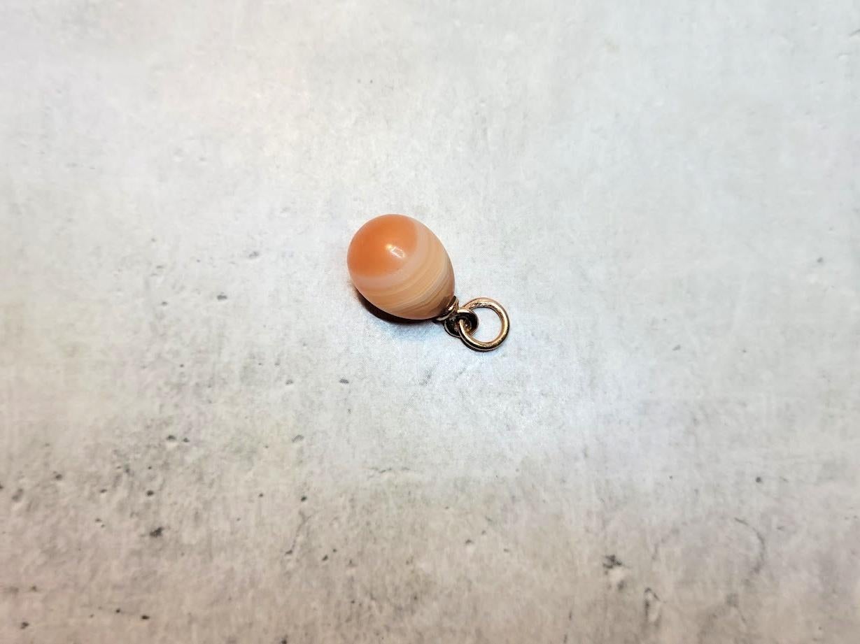 Russian Empire Antique Imperial Russian Gold Egg Pendant, Workmaster Theodore Ringe For Sale