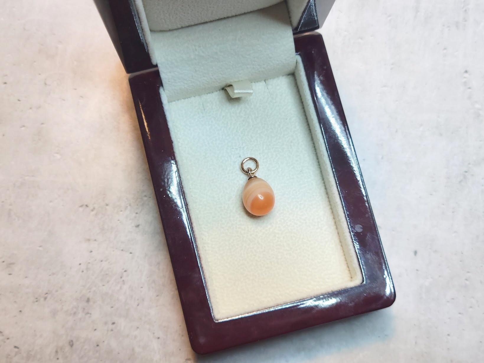 Women's or Men's Antique Imperial Russian Gold Egg Pendant, Workmaster Theodore Ringe For Sale