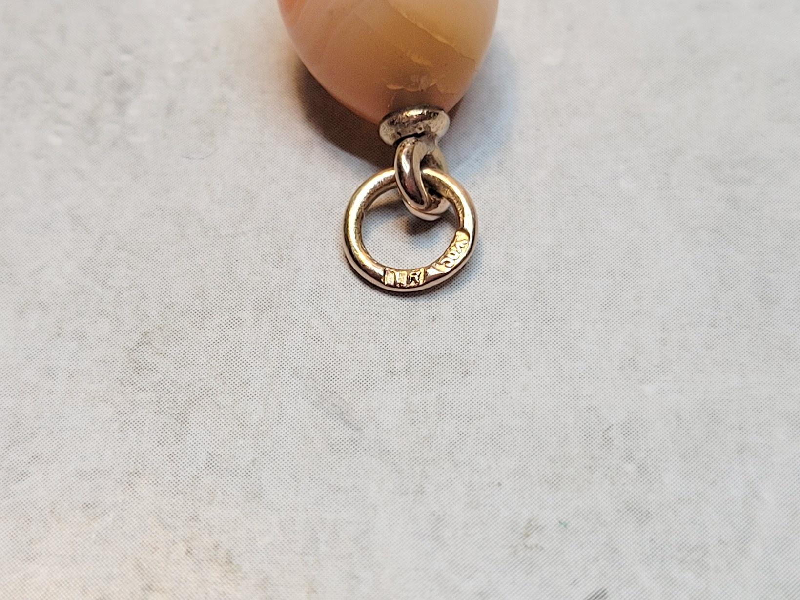 Antique Imperial Russian Gold Egg Pendant, Workmaster Theodore Ringe For Sale 1