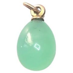 Antique Imperial Russian Gold Egg Pendant, Workmaster Theodore Ringe