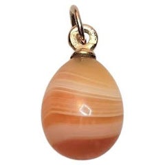 Antique Imperial Russian Gold Egg Pendant, Workmaster Theodore Ringe