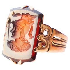 Antique Imperial Russian Minerva Ring Intaglio Red Onyx 56/14K Gold ØUS 5.75 