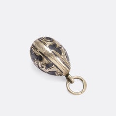 Antique Imperial Russian Niello Egg Pendant