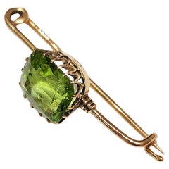 Antique imperial Russian Peridot Gold Brooch