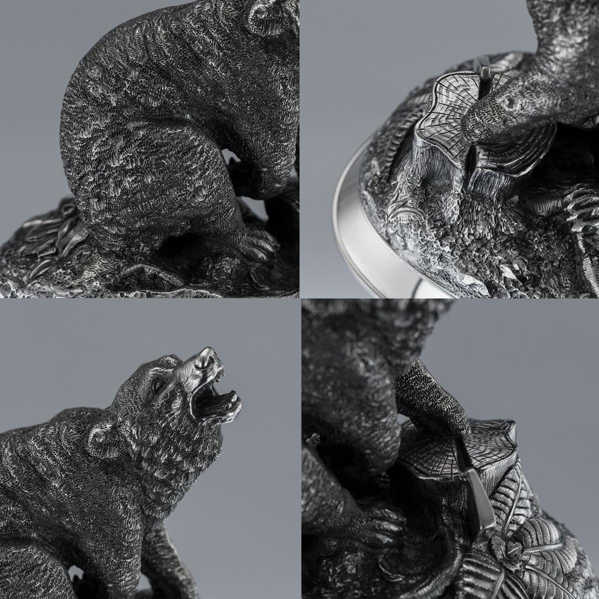 Antique Imperial Russian Solid Silver Bear Figure, Moscow, circa 1890 7