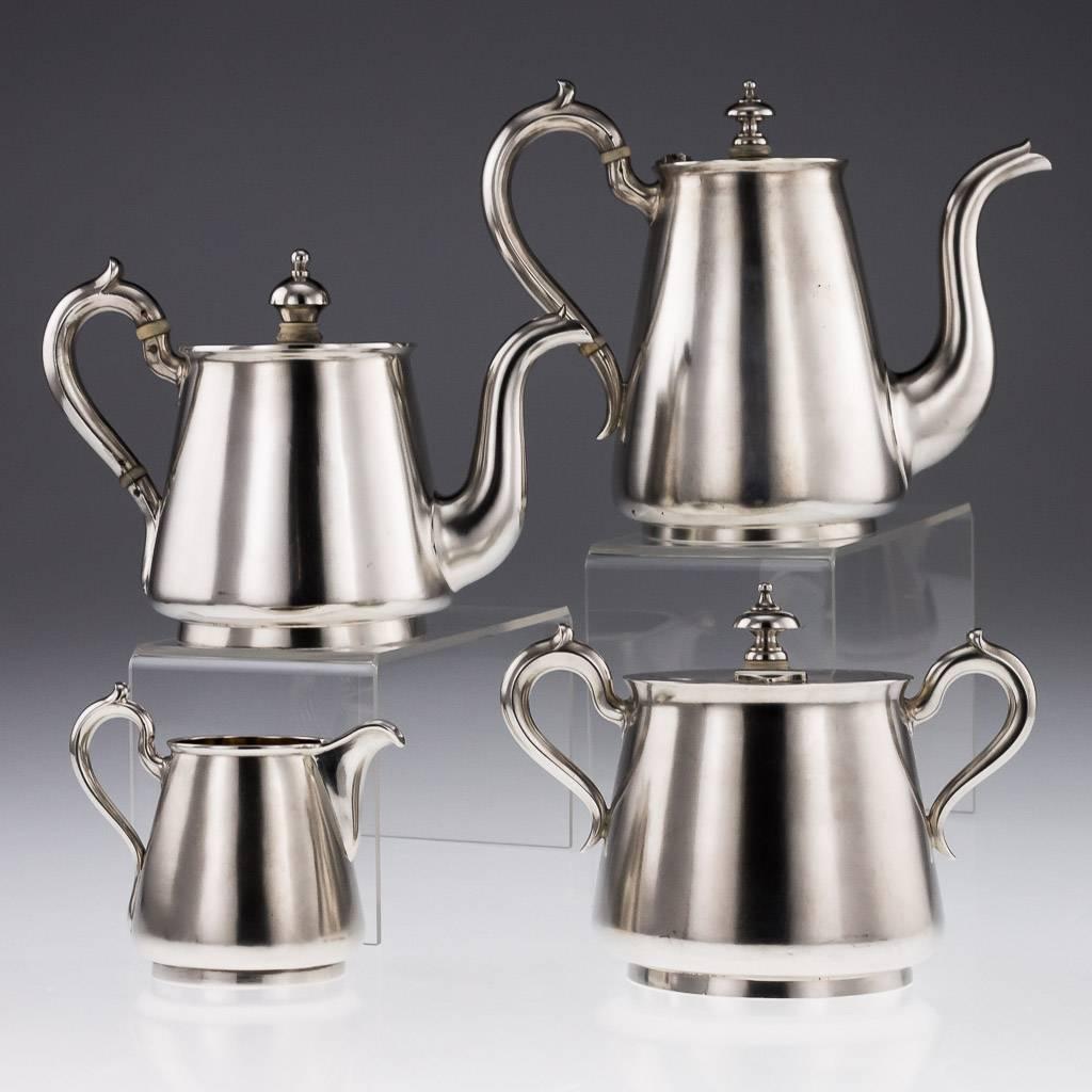 Antique Imperial Russian Solid Silver Matched Tea and Coffee Set circa 1872-1879 In Good Condition In Royal Tunbridge Wells, Kent