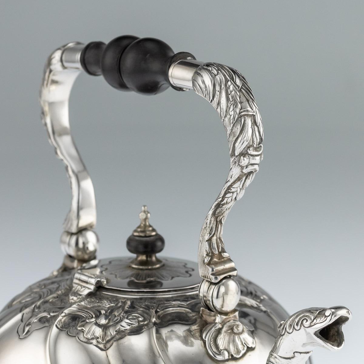 Antique Imperial Russian Solid Silver Tea Kettle on Stand, Moscow, circa 1761 6
