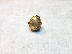 Antique Imperial Silver Gilt Egg Pendant with Garnets and Diamonds