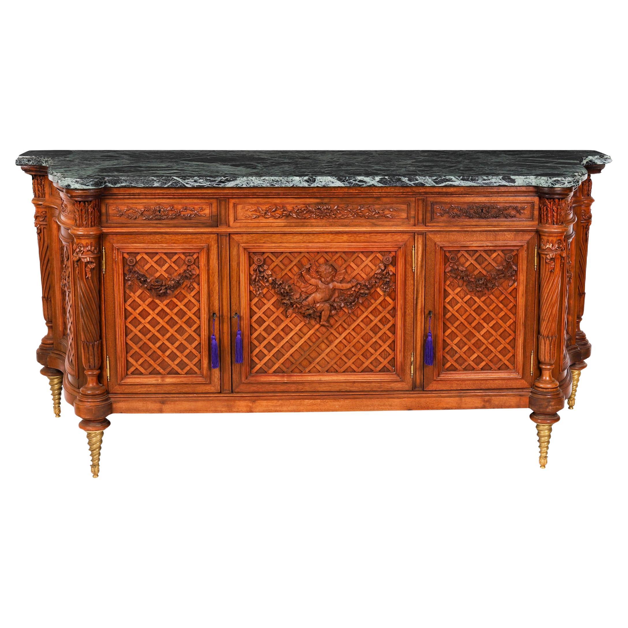 Antique Important Commode/ Server by Maison Grimard Paris 19th Century For Sale