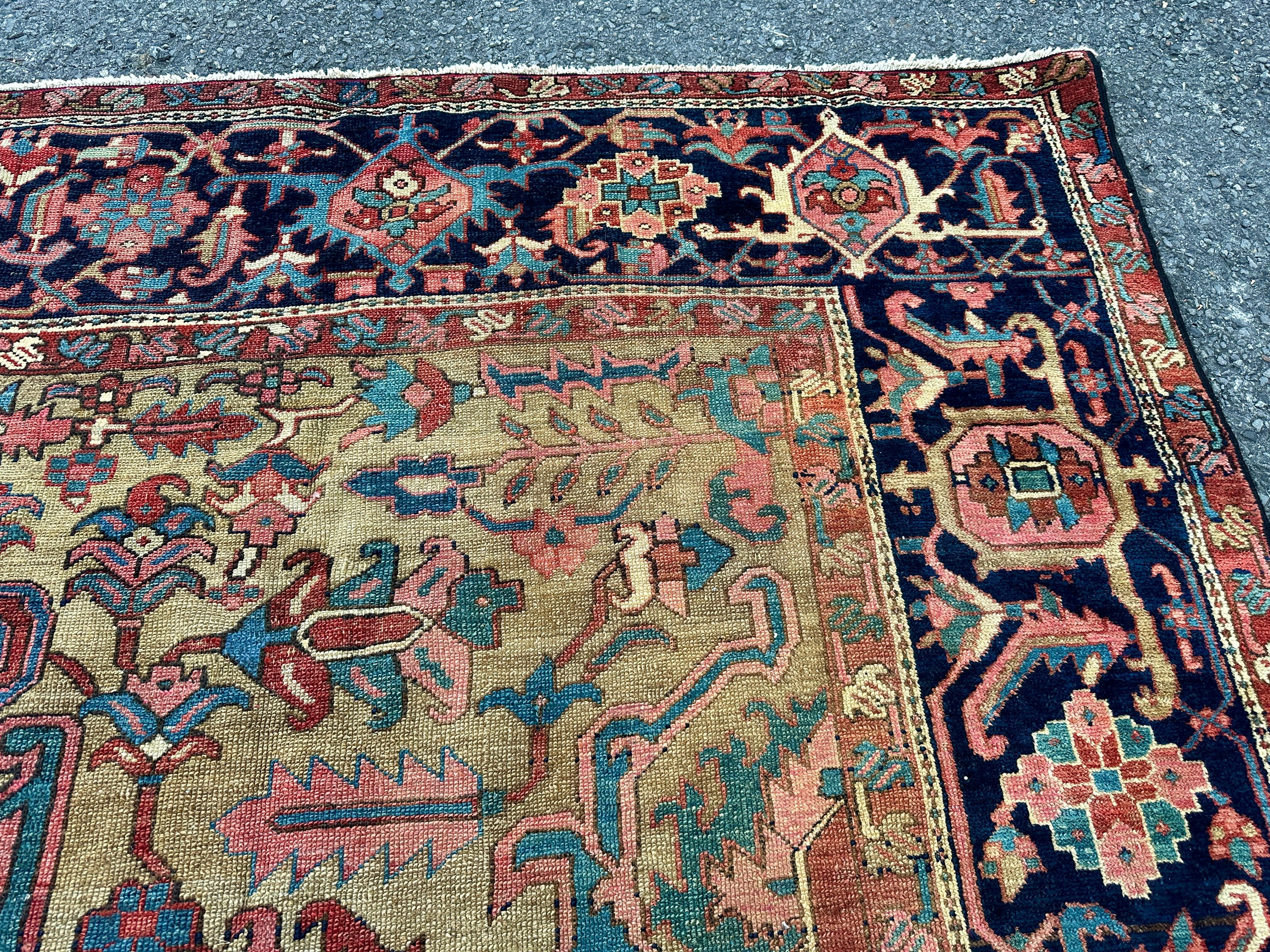 Laine Antique Important Tapis Persan Karajeh Made c. Milieu du 19e siècle - Bon état en vente