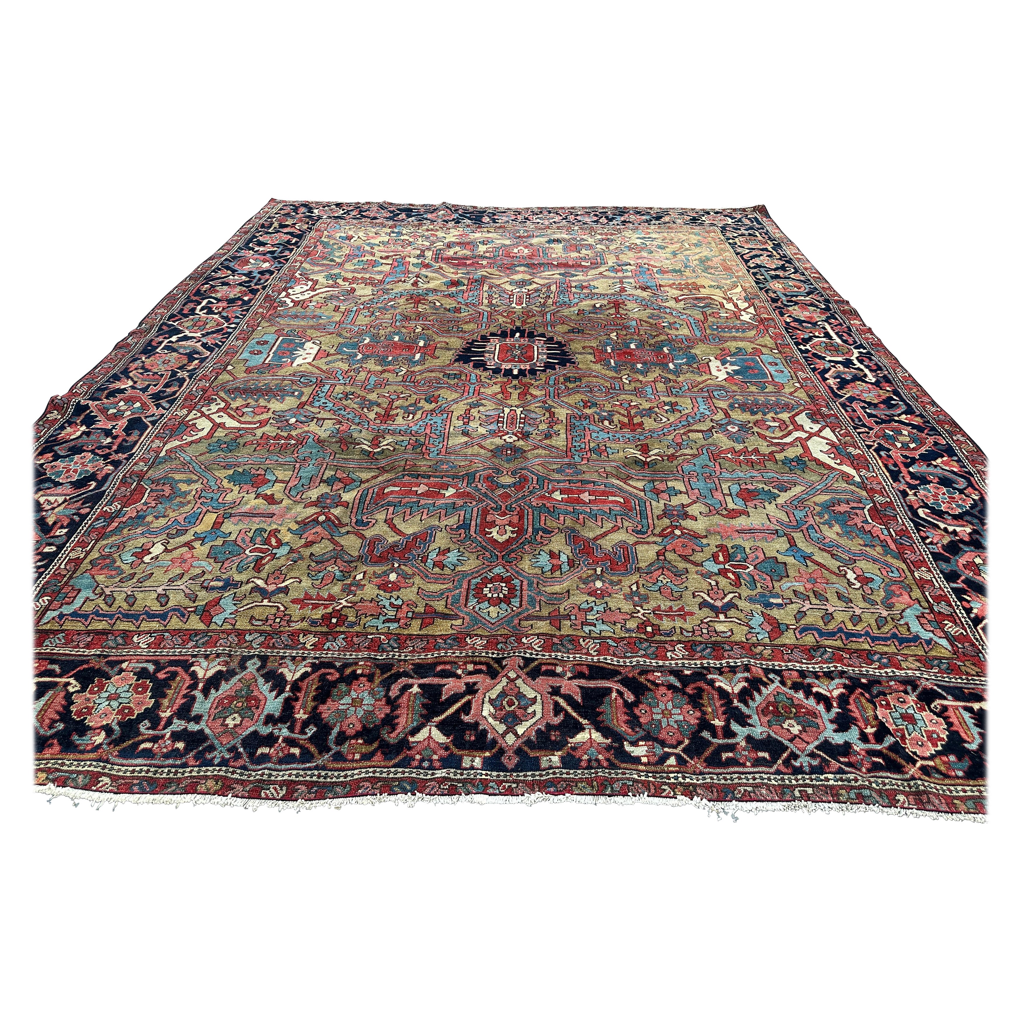 Antique Important Tapis Persan Karajeh Made c. Milieu du 19e siècle - Bon état en vente