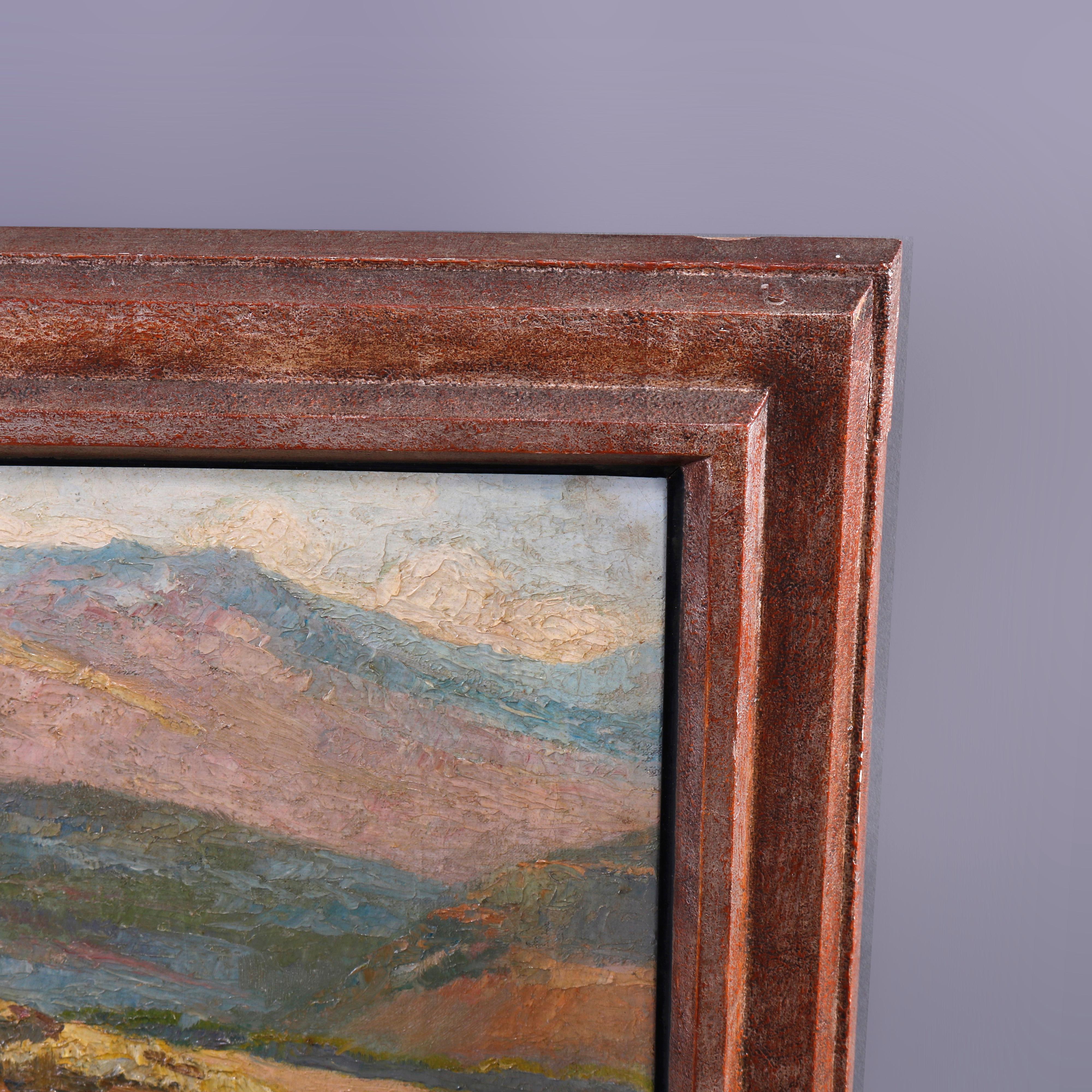 Canvas Antique Impressionist Ca Landscape Painting Signed Marion Kavanagh Wachtel c1930