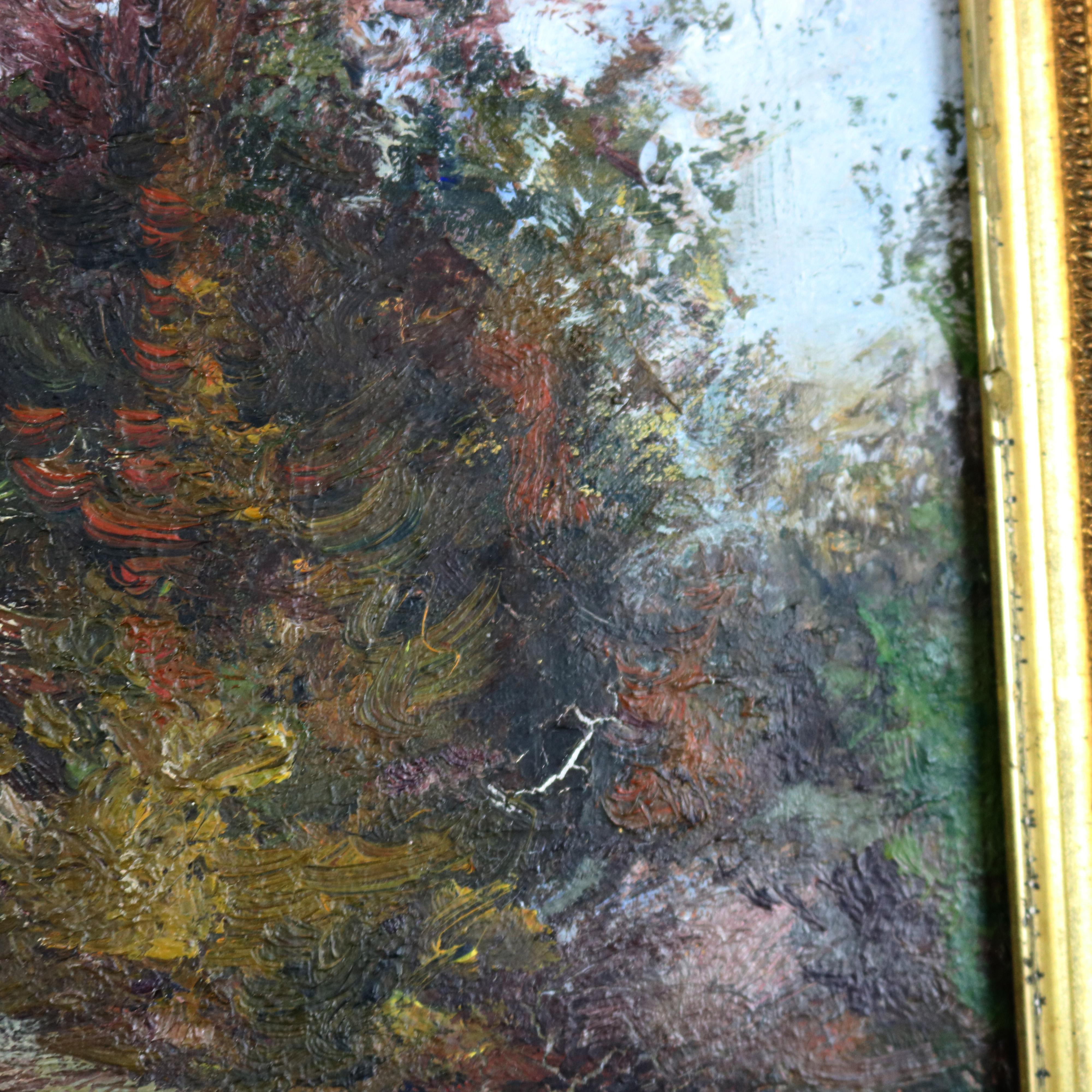 20th Century Antique Impressionist Landscape Painting 