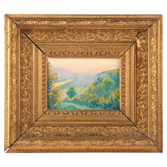 Antique Impressionist Oil Painting of a Landscape by Eugene Colignon
