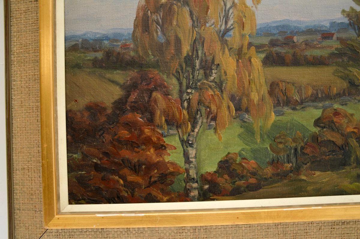 Hand-Painted Antique Impressionist Style Oil Painting For Sale