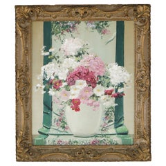 Antique Impressionistic Floral Still Life Oil Painting Signed J. Lane, c1920