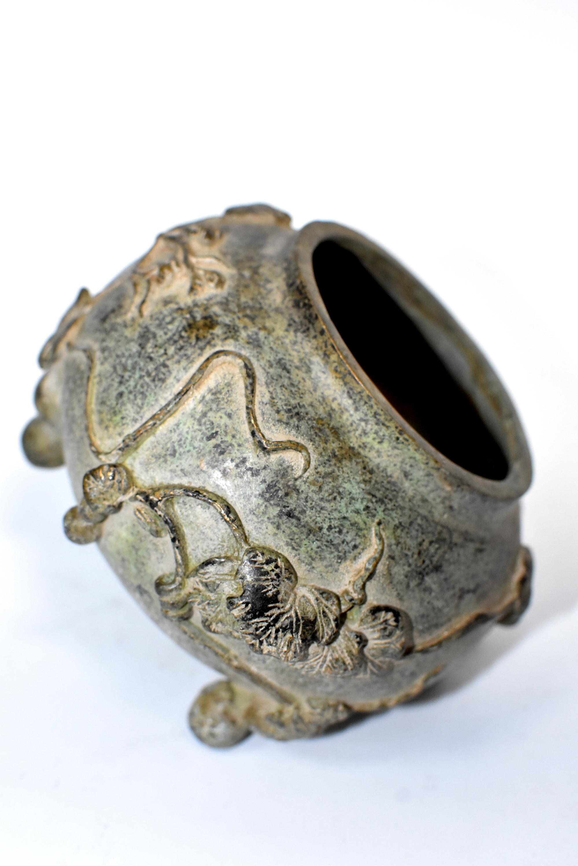 Antique Bronze Chinese Incense Burner in Gourd Form 8