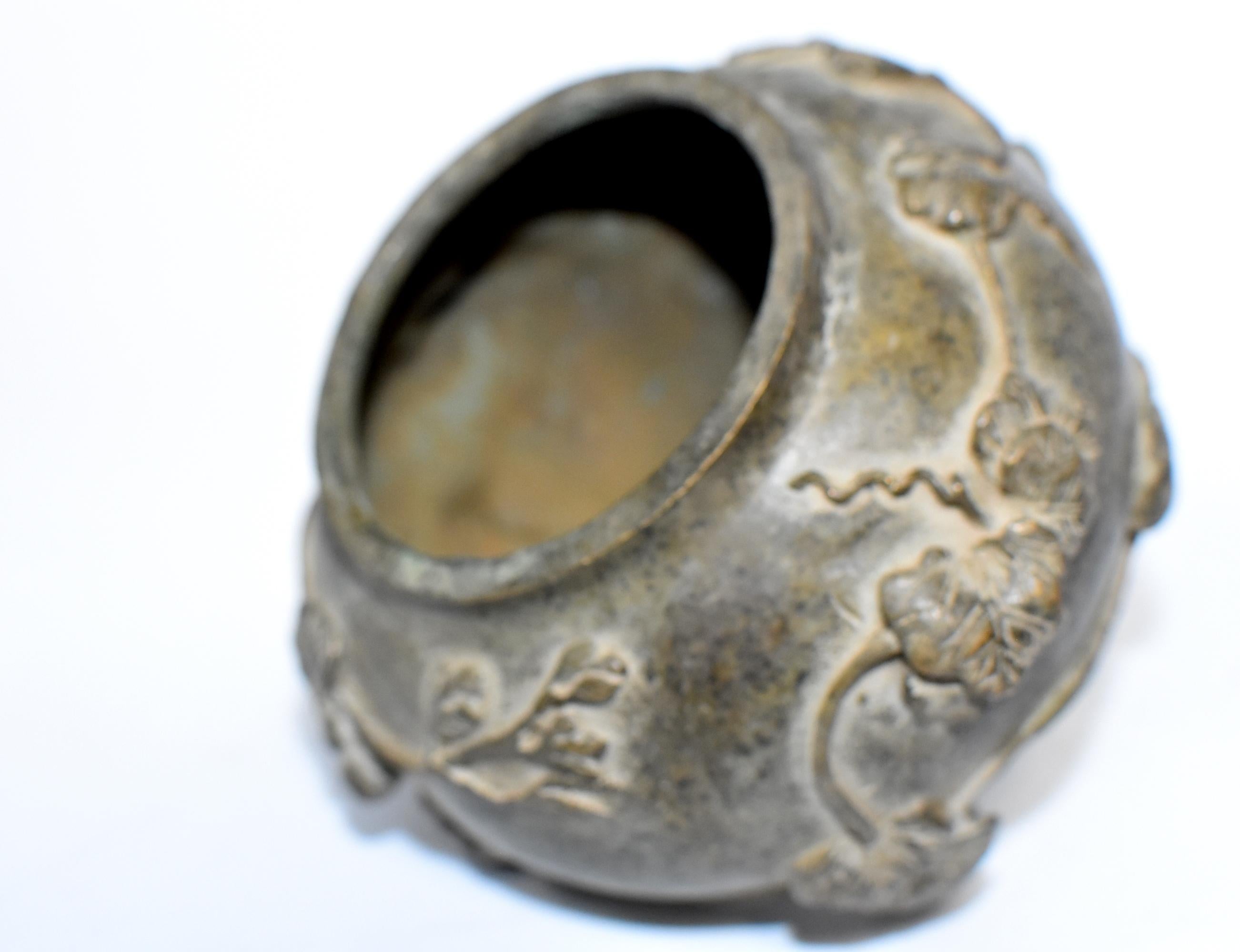 Antique Bronze Chinese Incense Burner in Gourd Form 9