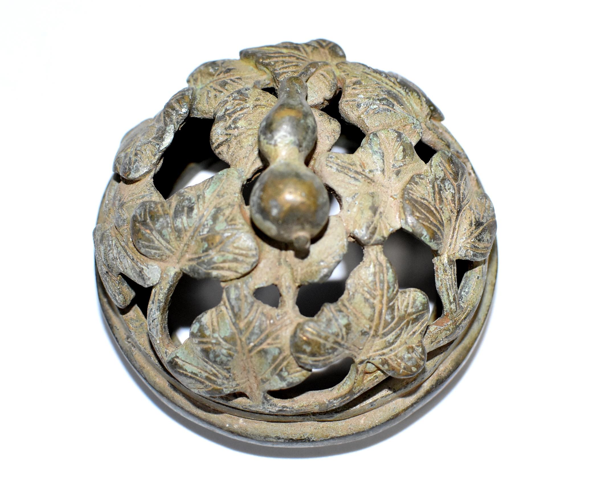 Antique Bronze Chinese Incense Burner in Gourd Form 5